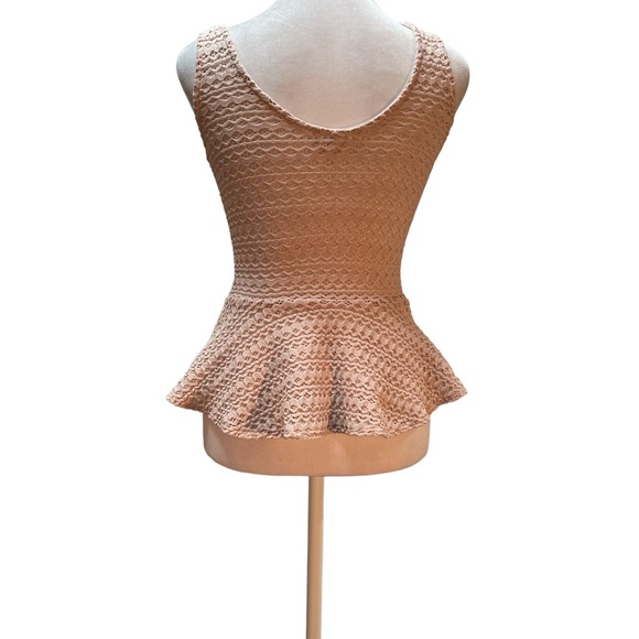 a’gaci Pale Pink Crochet Look Stretchy Sleeveless Fit & Flare Tank Top Small - Picture 3 of 10